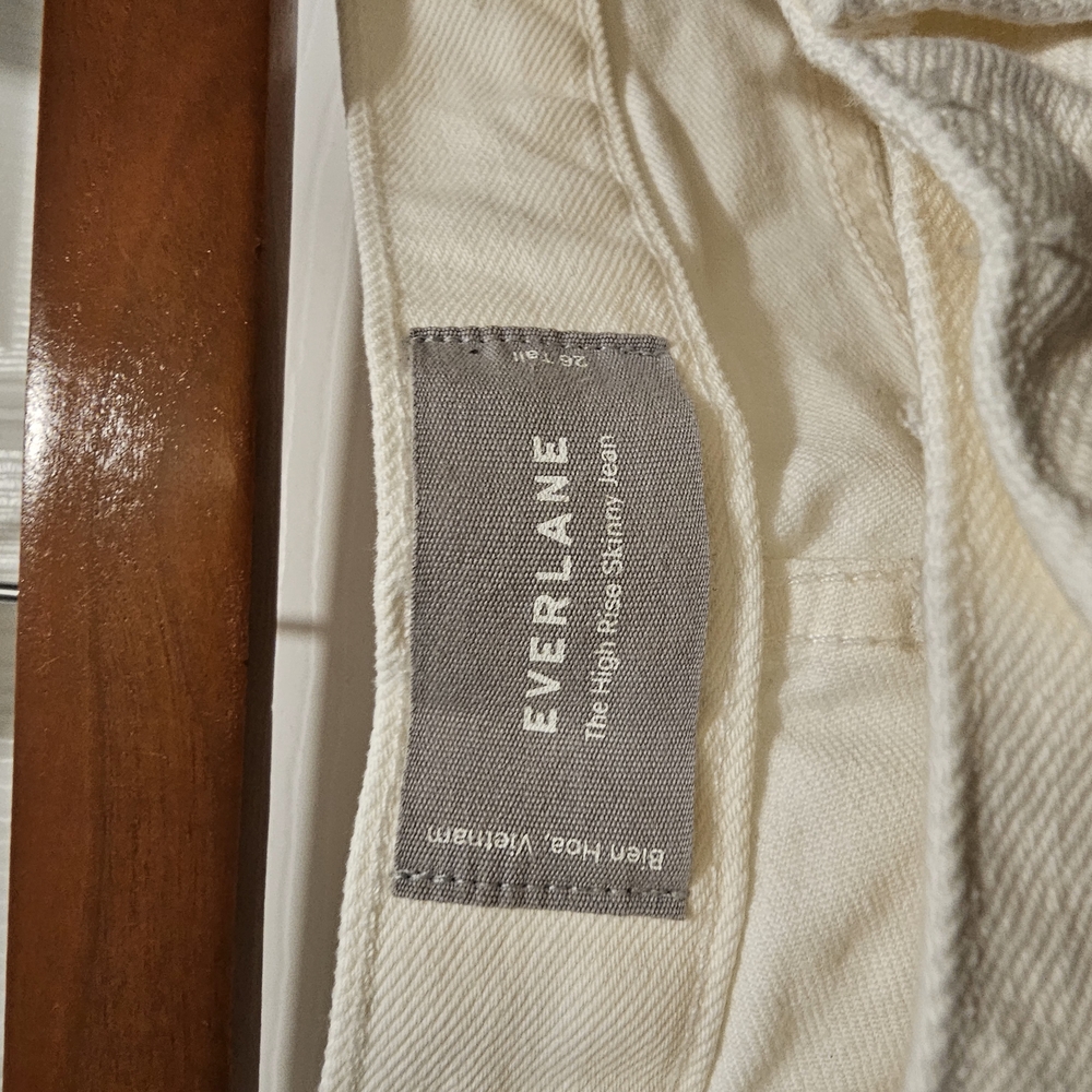 Everlane Cream High-Rise Skinny Jeans